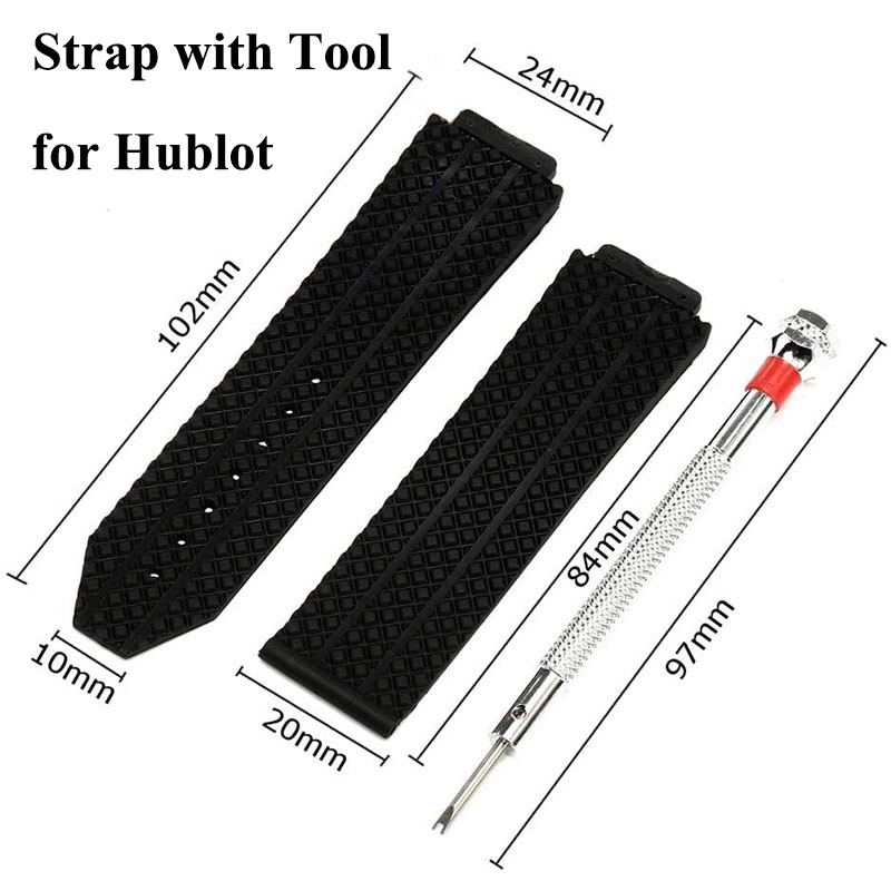 Dây Đeo Thay Thế Bằng Cao Su silicone Mềm 24mm Cho Đồng Hồ Đeo Tay Thông Minh hublot Bigbang