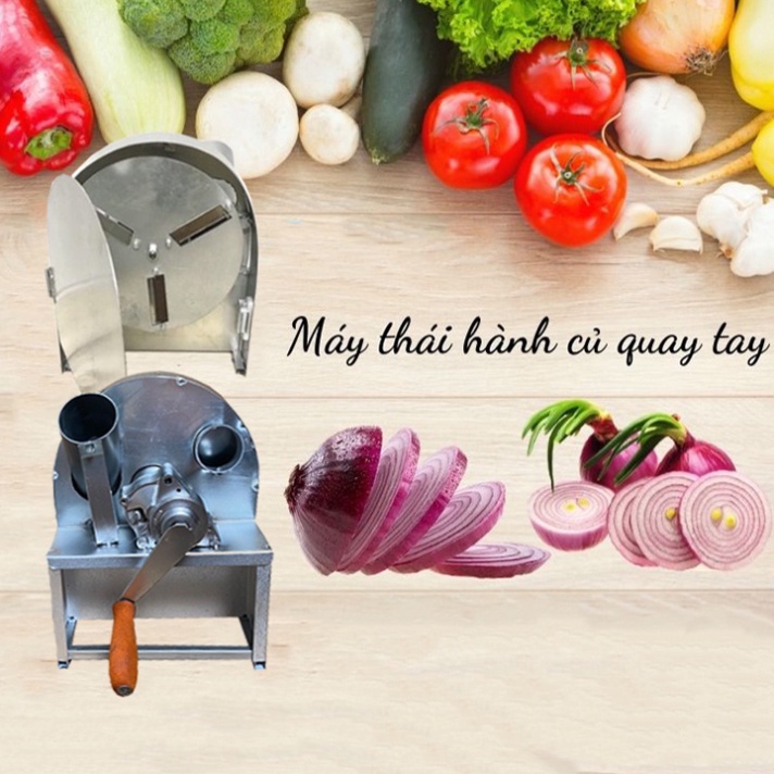 Máy thái hành quay tay có thể điều chỉnh dày mỏng lưỡi dao
