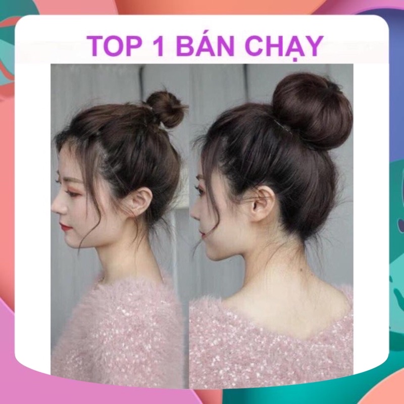 Búi Tóc Giả Tròn Củ Tỏi Cao Cấp Cho Nữ – Búi Tóc Dây Rút Tự Nhiên, Tóc Giả Búi Tròn Phồng Dày Dặn, Dễ Gắn Không Lộ