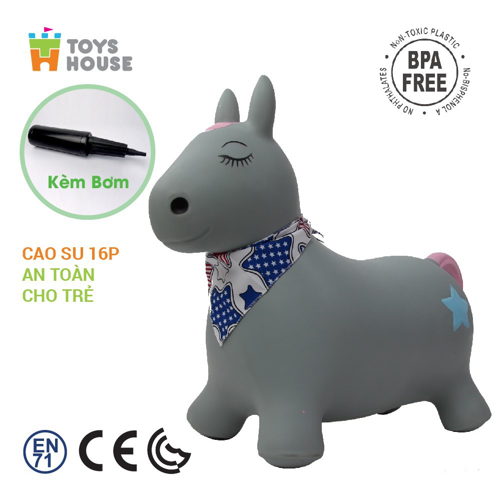 Ảnh Thú nhún trẻ em bơm hơi cao cấp Toyshouse ( kèm bơm và hộp) - Xuất khẩu Mỹ (ASTM) và Châu Âu (EN71) 2