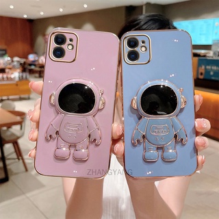 ốp lưng iPhone 12 12 PRO 12 PRO MAX TPU Mạ điện 3D Phi hành gia có chân đế ốp điện thoại iPhone 12 12 PRO 12 PRO MAX