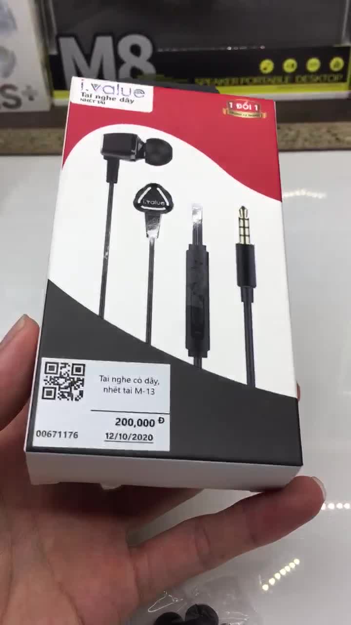 Tai nghe dây có mic nhét tai ivalue M-13 - Hàng Chính Hãng