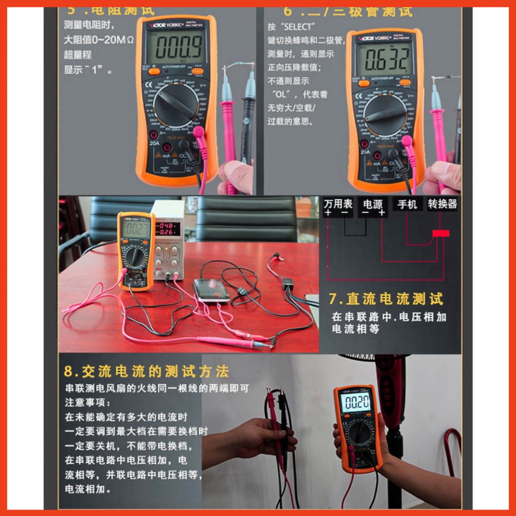 Đồng hồ vạn năng VICTOR 890C cầm tay