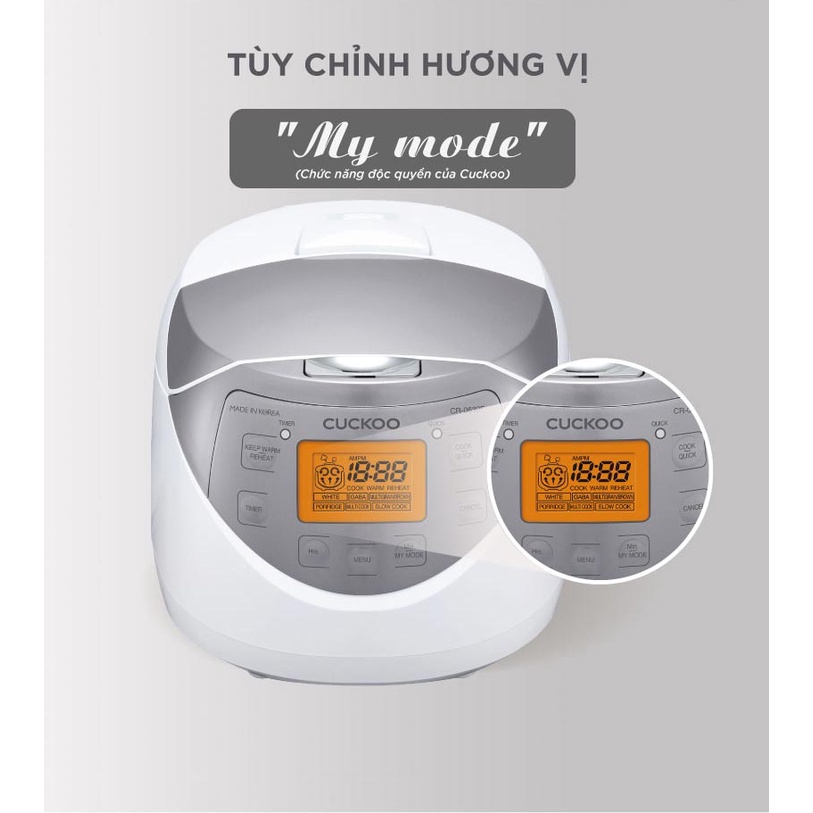 Ảnh Nồi cơm điện tử CUCKOO 1.08L lít CR-0631F - Hàng chính hãng - Chất lượng Hàn Quốc 4