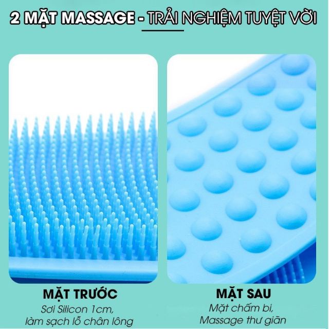 2 Dây Chà Lưng Mềm Mại Tiện Lợi Đai Chà Lưng - Cọ Lưng Silicon 2 Mặt Gai Tẩy Tế Bào Chết
