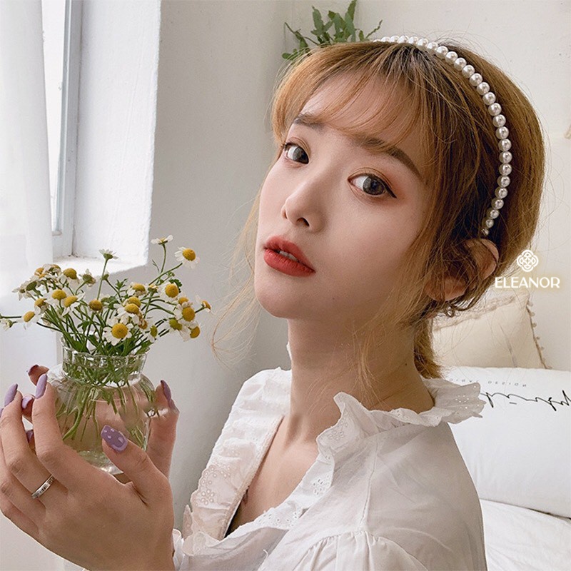 Băng đô cài tóc nữ Eleanor Accessories đính đá ngọc trai nhân tạo phụ kiện tóc bờm tóc 4209