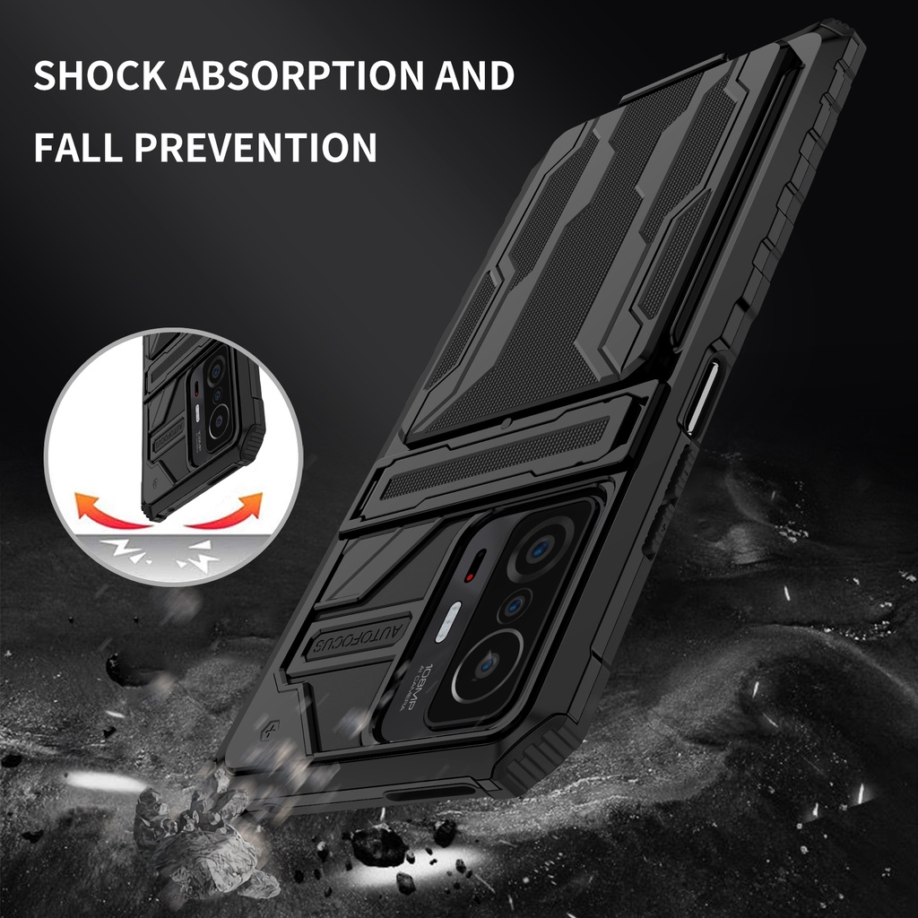 Ốp điện thoại chống sốc có ngăn đựng thẻ cho Xiaomi mi 11t 11t pro 11 lite poco x3 x3 nfc m3