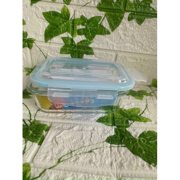 Hộp thuỷ tinh chịu nhiệt chữ nhật 1lit, chia 2 ngăn.