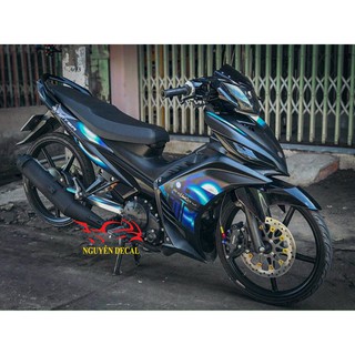 Tem xe exciter 135 đen xanh