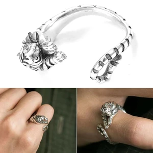 YOI Có Thể Điều Chỉnh Punk Cung Hoàng Đạo Năm Hổ Động Vật Cung Hoàng Đạo Unisex Nhẫn Mở
