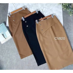 chân váy bút chì phối cúc, chân váy dáng ngắn phong cách và công sở