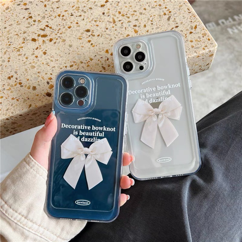 Ốp iphone trong suốt hình nơ hồng ( sắp hết )