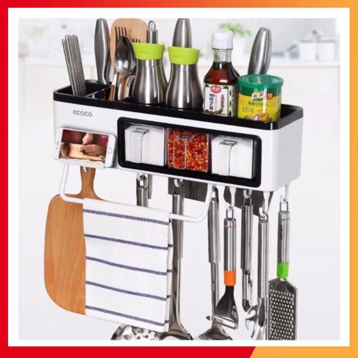 Kệ gia vị, dao kéo nhà bếp đa năng 3 hộp gia vị ECOCO (Gia dụng tiện ích 1102) (Tổng kho gia dụng giá tốt)