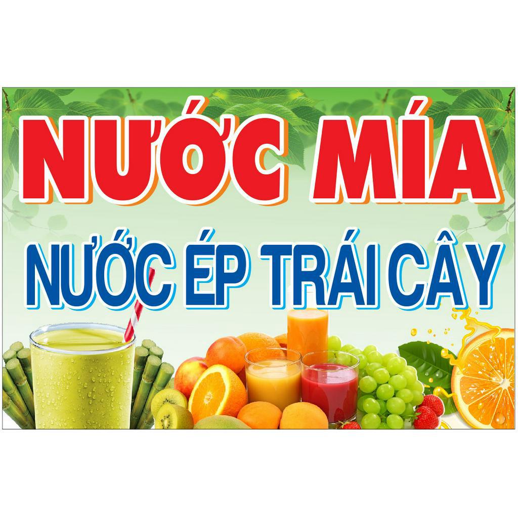 Đề can in nước mía nước ép trái cây bóc dán quầy nước mía, tủ, máy ép chống nước nhiều kích thước giá siêu rẻ