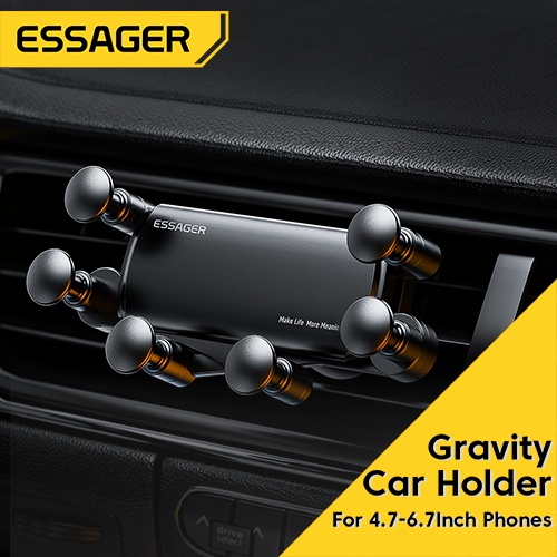Giá đỡ điện thoại ESSAGER 4.7-6.7 inch bằng kim loại gắn lỗ thông gió xe hơi