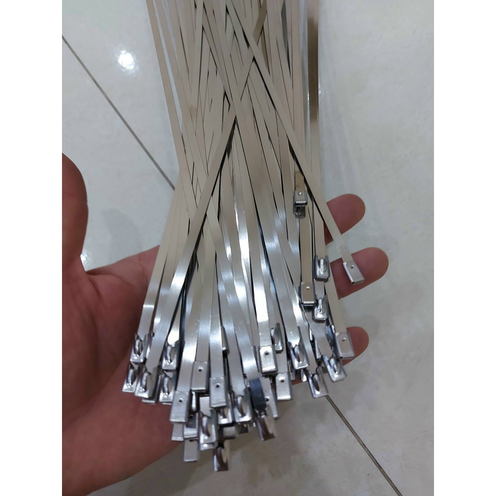 100 Dây rút inox 304 kích thước 4.6x200mm ( dây thít INOX 304) 1 bịch ...