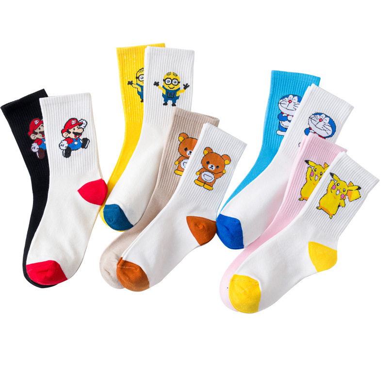 PS1 Doremon Tất Nữ Giữa Ống Thu Đông Dễ Thương Nhật Bản Mềm Mại Em Gái ins Triều Pikachu Nam Mùa Hè Tất