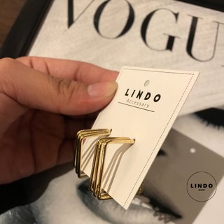 Khuyên tai hợp kim hình vuông sang trọng LINDO