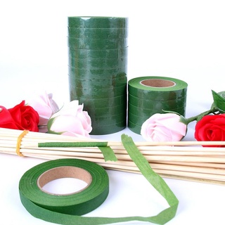 Sáp quấn hoa giá rẻ, băng keo sáp quấn cành, thân, lá màu xanh lá cây, nâu, nguyên liệu làm handmade [1 lố 12 cuộn]