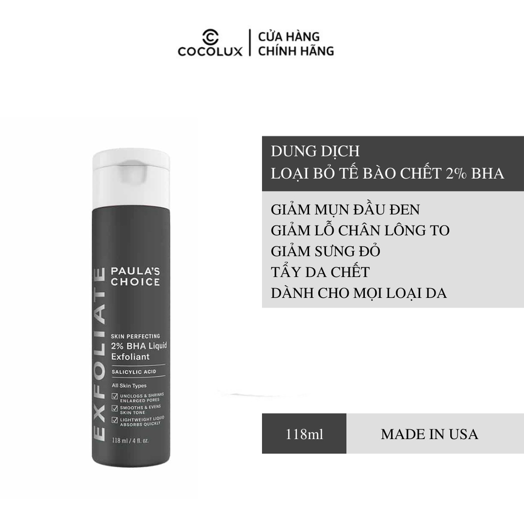 Ảnh Dung Dịch Loại Bỏ Tế Bào Chết 2% BHA Paula's Choice 118ml 2