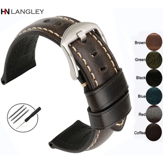 PANERAI Dây Đeo Bằng Da Bò Chất Lượng Cao Phong Cách Vintage 18 / 20 / 22 / 24 / 26mm