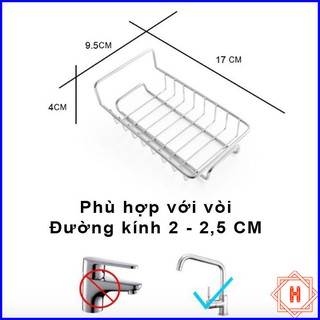 Giá Treo Vòi Đựng Đồ INOX Để Đồ Giẻ Rửa Chén Bát { H }