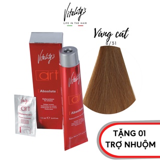 Thuốc Nhuộm Tóc Nghệ Thuật Của Ý VITALYS 100ML I Kem Nhuộm Tóc Không Xơ Tóc, Bóng Tóc, Vàng Cát - ( Vivan _ Cosmetics )
