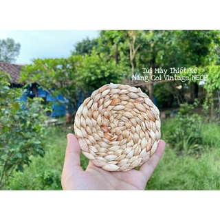 Thảm Lót Lục Bình Tròn Vintage 10cm - Dùng Lót Ly/Chén/Bát - Trang Trí - Chụp Ảnh Sản Phẩm - Hàng Thủ Công Xuất Khẩu