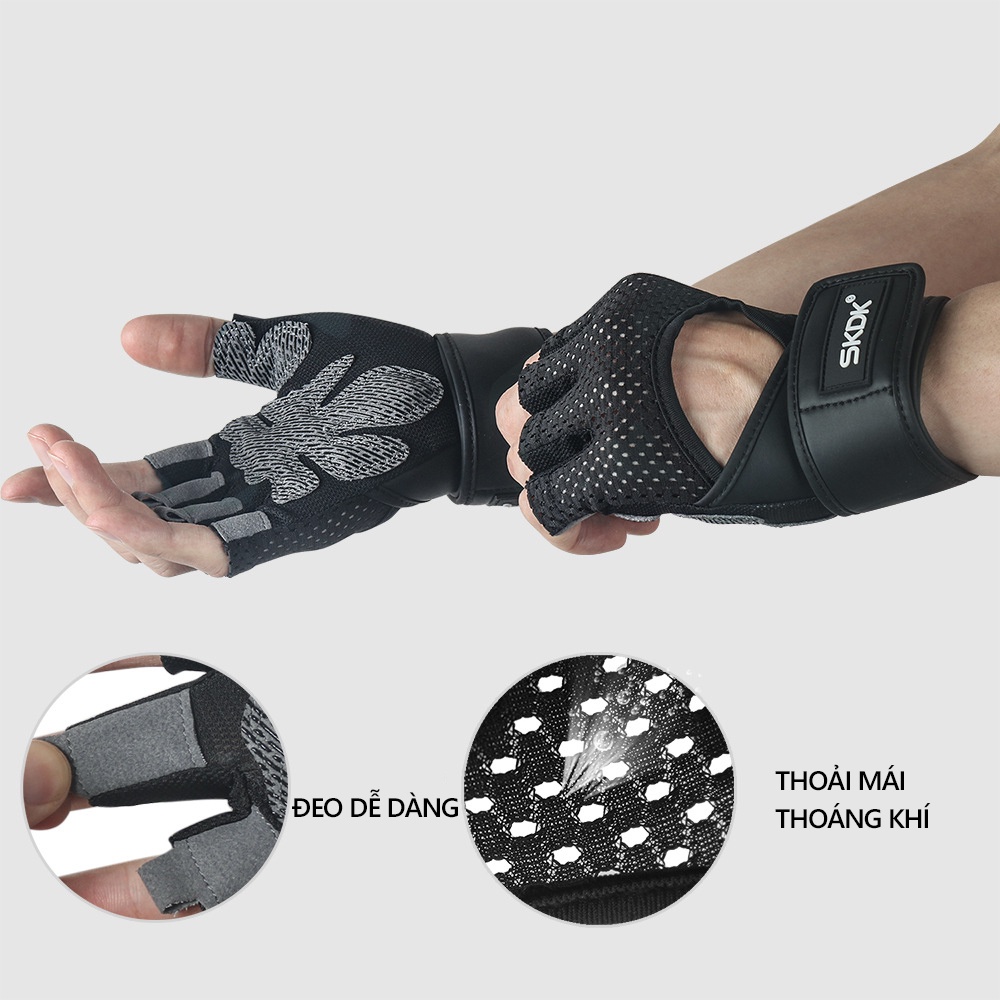 Mô tả Găng Tay Tập Gym Chính Hãng Cleacco – Boro Sport | Mẫu Mới 2025 | Chống Trượt – Quấn Cổ Tay – Thoáng Khí – Êm Tay - 7