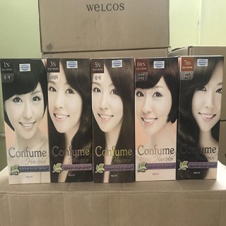 Nhuộm tóc phủ bạc thời trang màu đen (Hàn Quốc) Welcos confume hair color 1N   60 x 60g