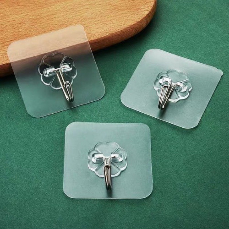 combo 10 Móc dáng tường trong suốt chịu lực đa năng