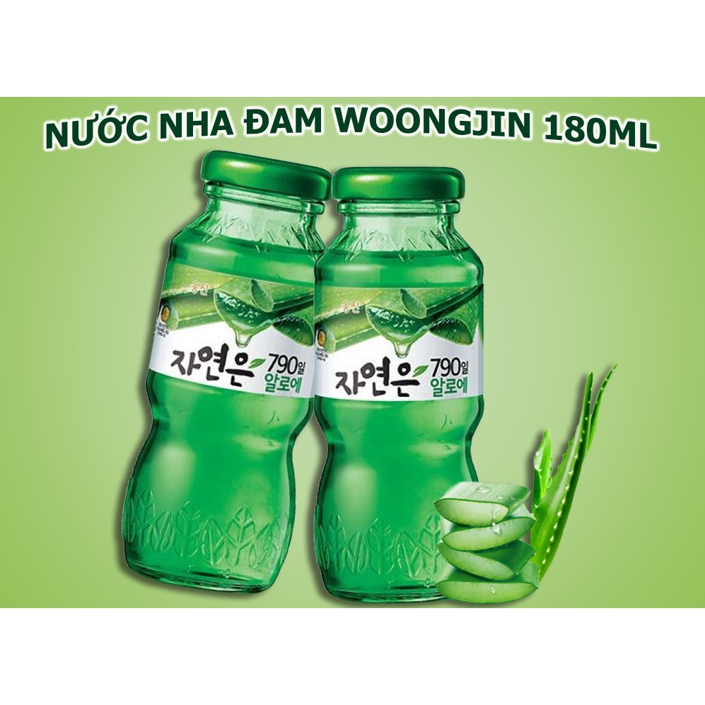 Nước nha đam Woongjin Hàn Quốc chai thủy tinh 180ml | Shopee Việt Nam