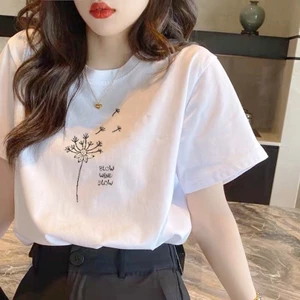 Áo thun tay ngắn dáng rộng mẫu phong cách Hàn Quốc thời trang mùa hè dành cho nữ