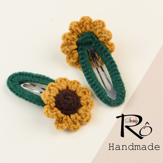 Kẹp tóc hoa hướng dương cho nữ và bé gái 6cm |Phụ kiện kẹp tóc mái thanh lịch |Shop Rô Handmade