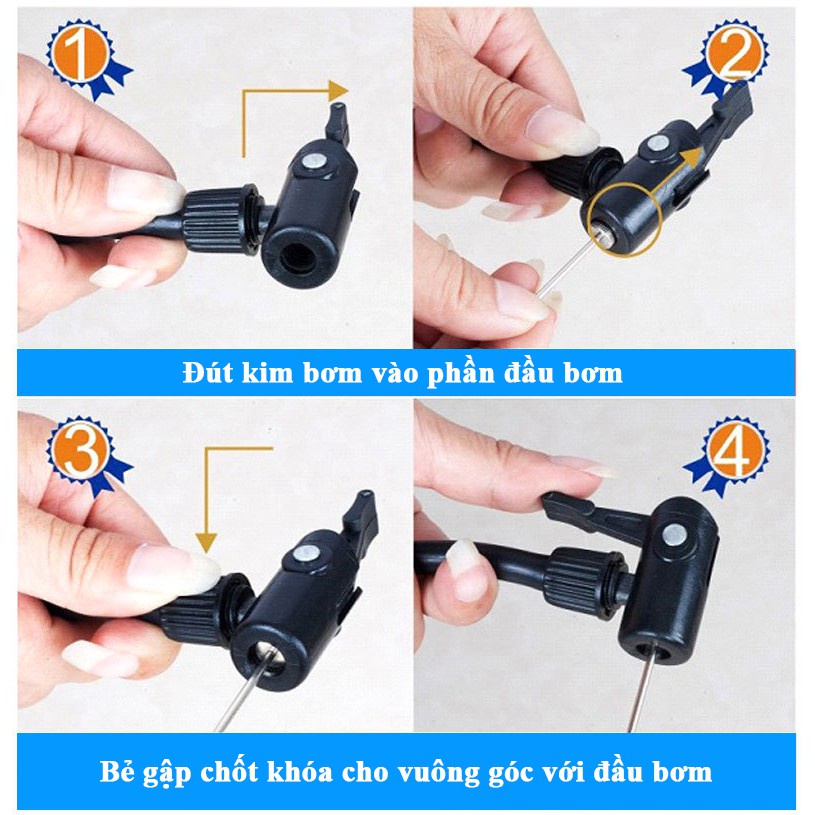 Bơm tay - Bơm bóng đá - Thân kim loại loại 21cm HOT
