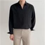 Sơ mi nam nữ cổ V vải lụa, Áo sơ mi form rộng Unisex nam nữ tay dài Hàn Quốc