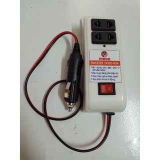 Tẩu sạc ô tô chuyển điện 24v lên 220v dùng sạc cho các thiết bị di động rời