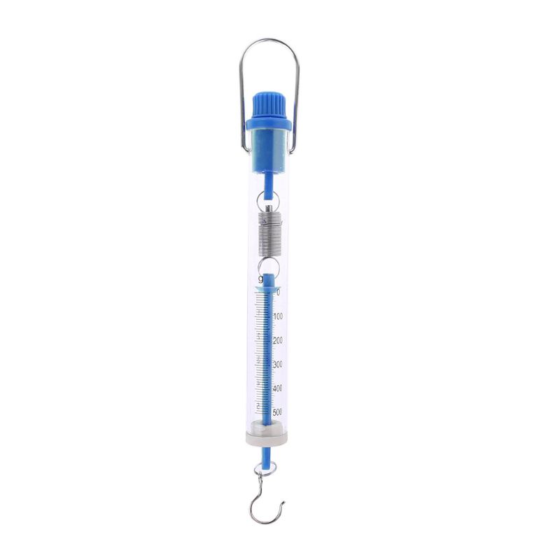 Kellnny Blue 500g 5N Cân lò xo treo Đồng hồ đo hình ống bằng nhựa trong suốt cho khoa học