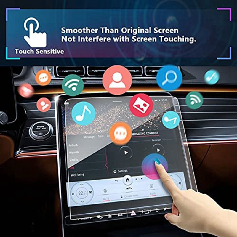 2 Chiếc Xe GPS Điều Hướng Màn Hình Phim Nhạc Cụ Kính Cường Lực Bảo Vệ Cho Xe Mercedes Benz C-Class W206 2022 +