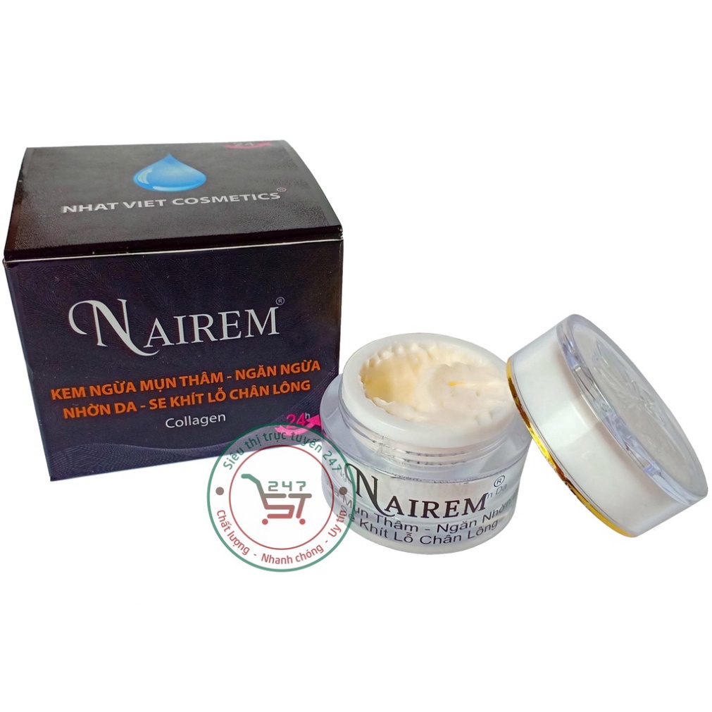 Kem Mụn Thâm Trắng da Giảm nhờn Se khít lỗ chân lông Nairem 6g (Đen)