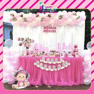 Dây chữ Happy Birthday trang trí sinh nhật, trang trí thôi nôi cho bé gái siêu đẹp nhiều mẫu, chiều dài 1,5m