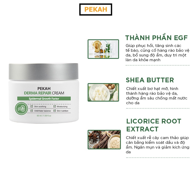 Ảnh Kem dưỡng PEKAH phục hồi tái tạo Derma Repair Cream 50ml Pekah Official Store 4