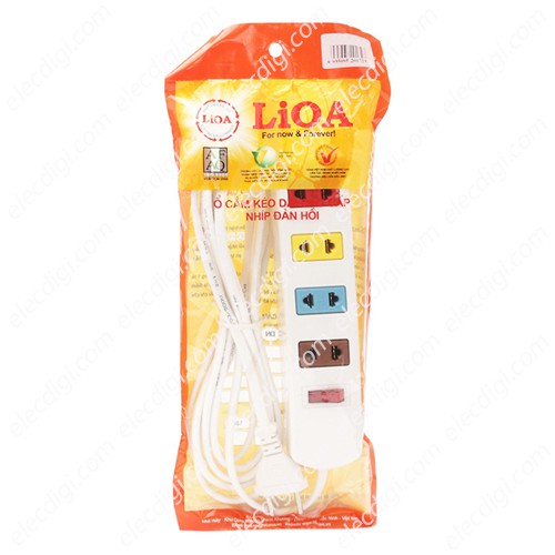 Ổ Cắm Điện 4S Dây 3m-5m x 2 Trắng Lioa