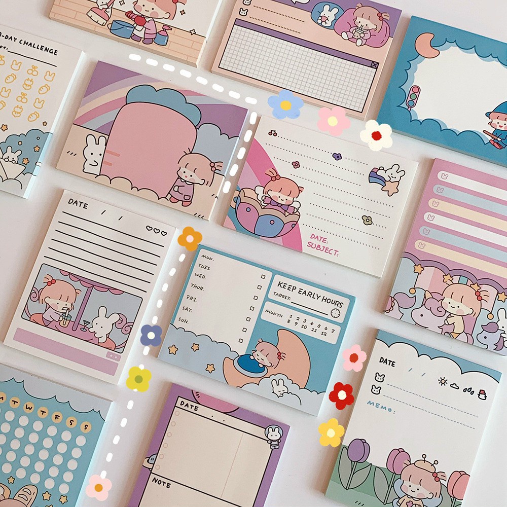Giấy note, giấy ghi chú 50 trang hoạt hình màu sắc cute | Shopee Việt Nam