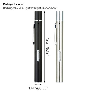 FURNICLICK Bút đèn LED tiện dụng hỗ trợ y tế, thép không rỉ, ánh sáng kép