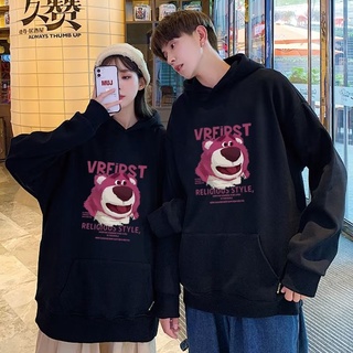 Áo Hoodie Tay Dài Dáng Rộng In Họa Tiết Hoạt Hình Gấu Dâu Tây Dễ Thương Thời Trang Cho Nam Và Nữ Size M-3XL