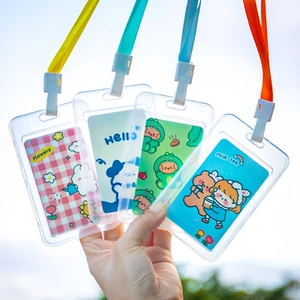 3 Dây Đeo Thẻ Kèm Đựng Thẻ Nhựa Dễ Thương - Thỏ Hồng VPP