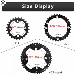 BUCKLOS 104BCD Xích 22T 24T 26T 32T 42T 44T Vòng Xích Xe Đạp 64BCD 8-10 Bánh Xích Xe Đạp Tốc Độ