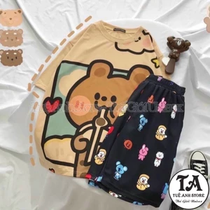 Set bộ quần áo hoạt hình Nhiều Mẫu Dễ Thương - Bộ mặc nhà Cartoon form rộng Unisex nam nữ Freesize 38-68kg TUEANHSTORE
