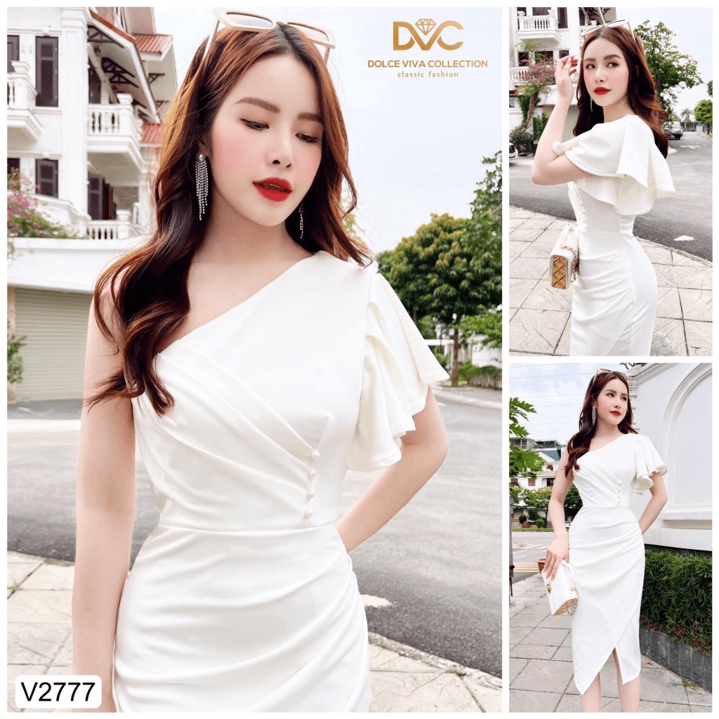 (HCM) Đầm body trắng dự tiệc sang chảnh quyến rũ tôn dáng sành điệu , thời trang y hình HIYU STORE